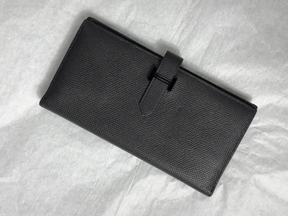 Hermès Béarn H clasp — black finish restored — After