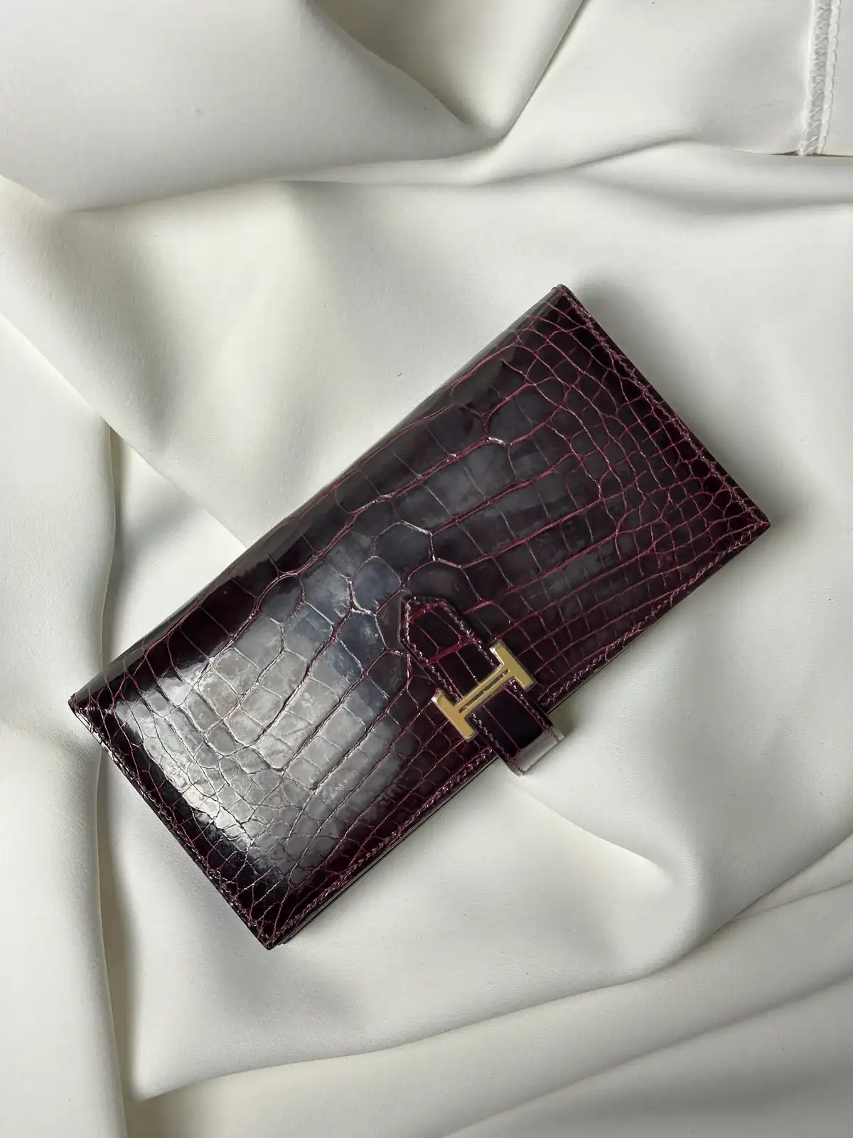 버건디 악어 베안 [골드] before 6