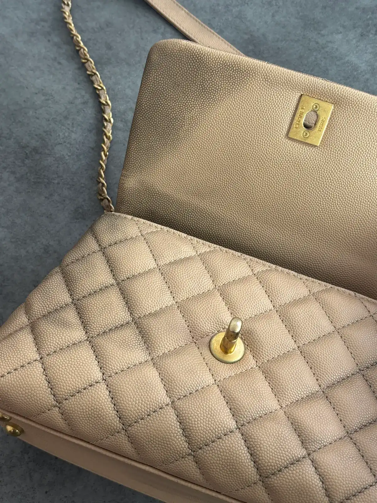 샤넬 캐비어 토트백 블랙염색 before 4