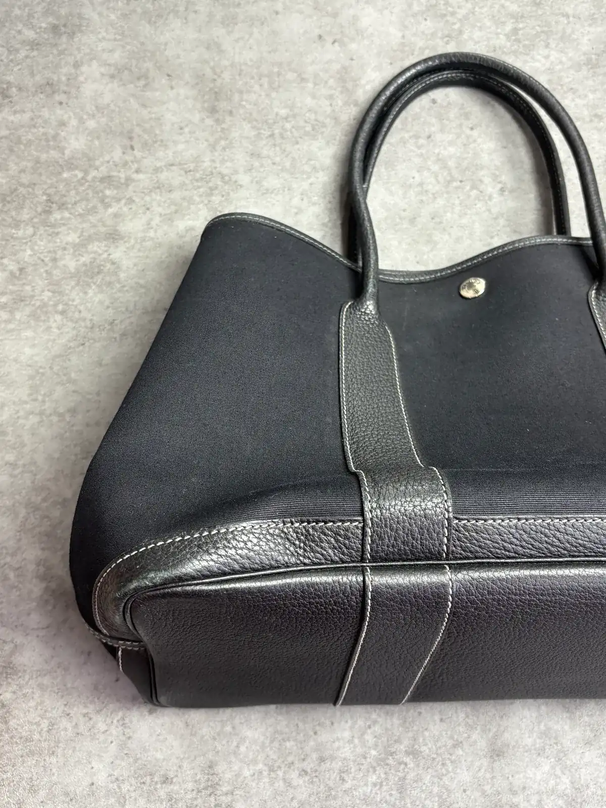 에르메스 블랙 가든파티 부분염색, 핸들유약 before 4