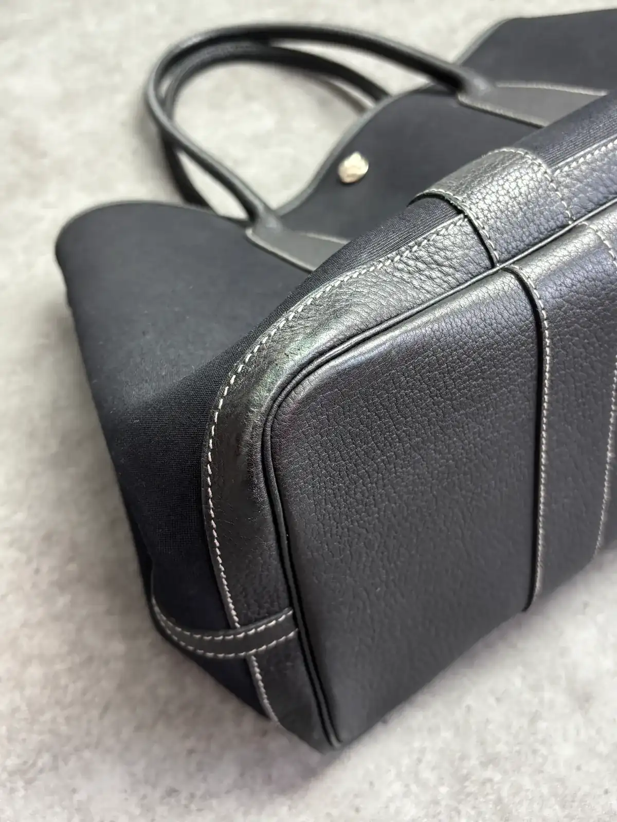 에르메스 블랙 가든파티 부분염색, 핸들유약 before 5