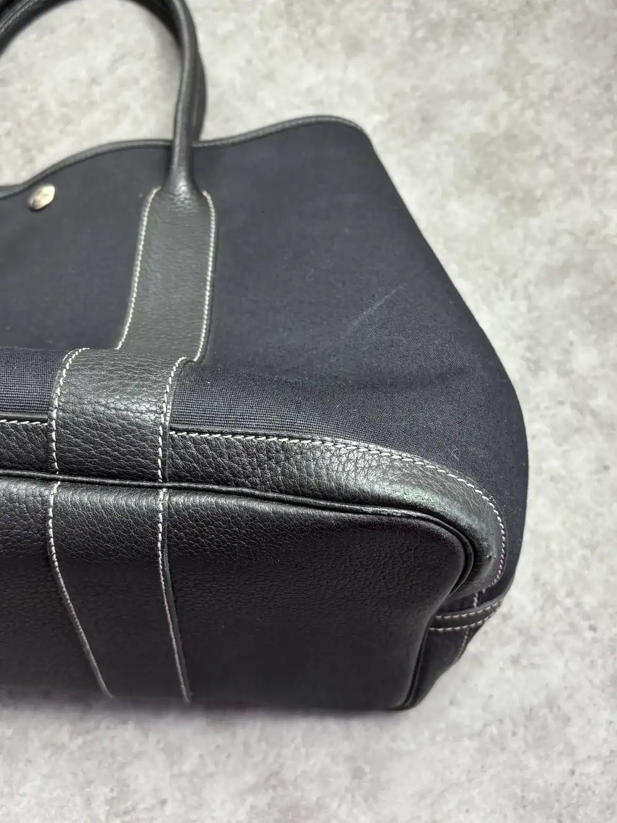 에르메스 블랙 가든파티 부분염색, 핸들유약 before 7