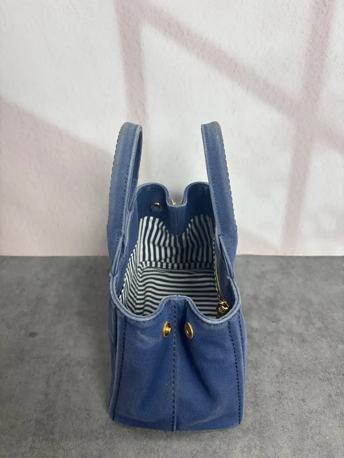 프라다 카나파백 진청염색 before 5